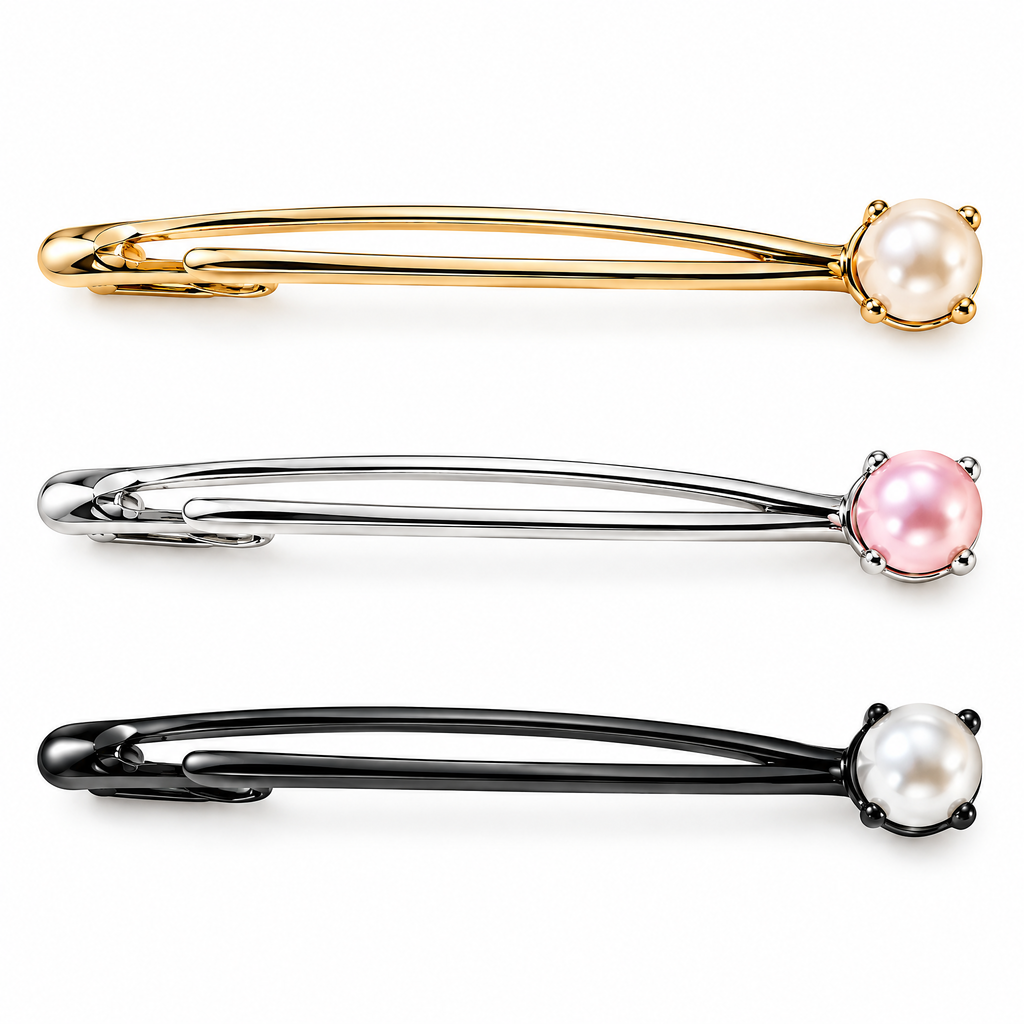 Avelnoris™ Pearl Accent Slim Hair Barrette Set
