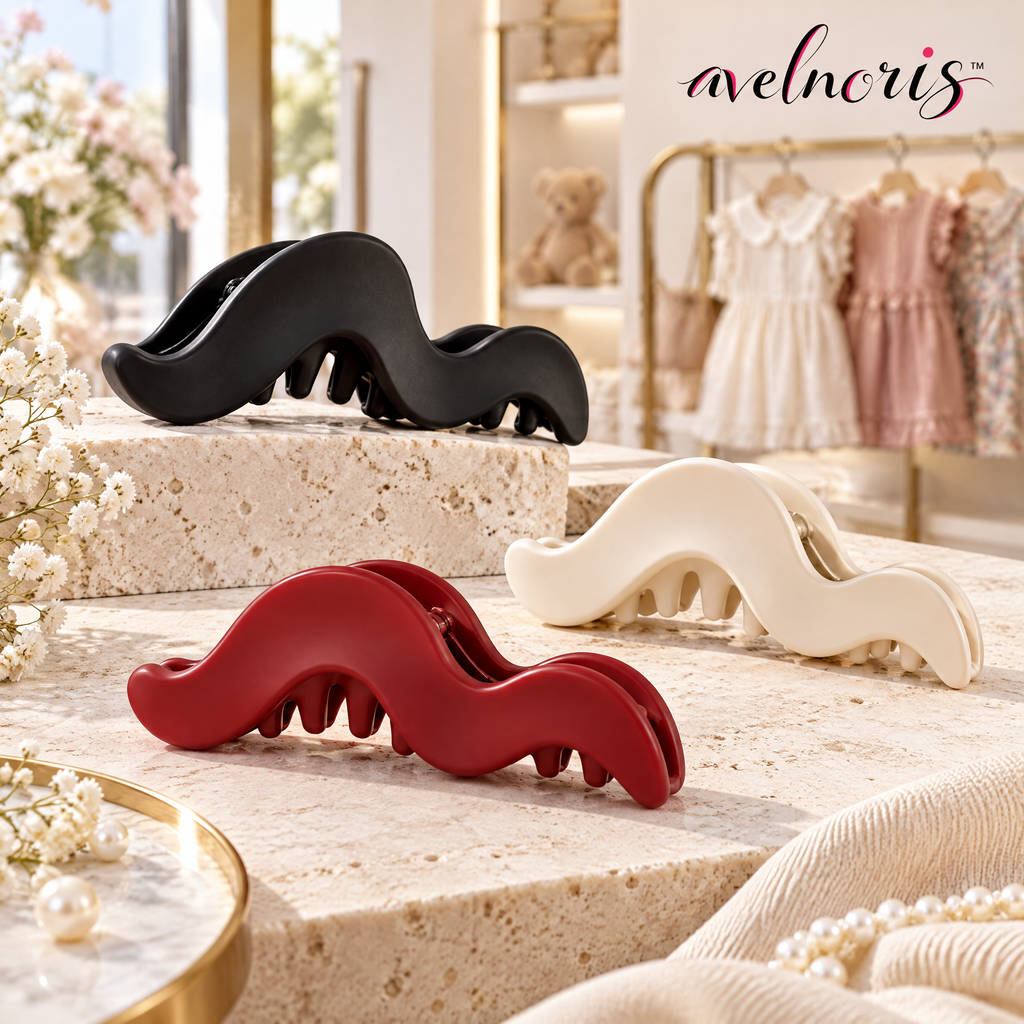 Avelnoris™ Sculpted Wave Claw Clip Set