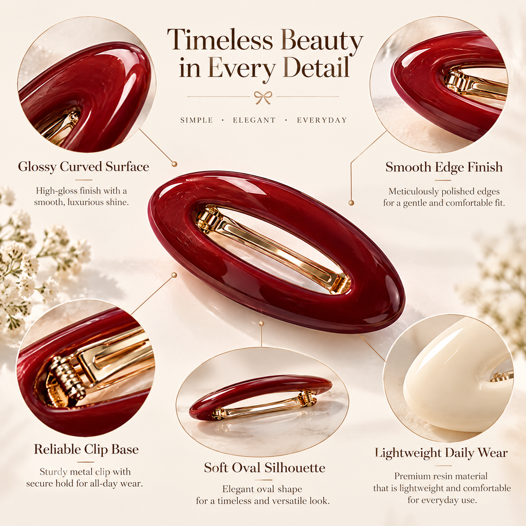 Avelnoris™ Polished Oval Barrette Set