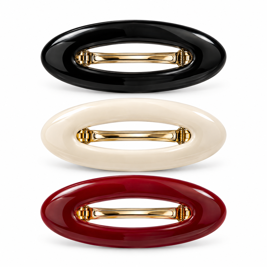 Avelnoris™ Polished Oval Barrette Set