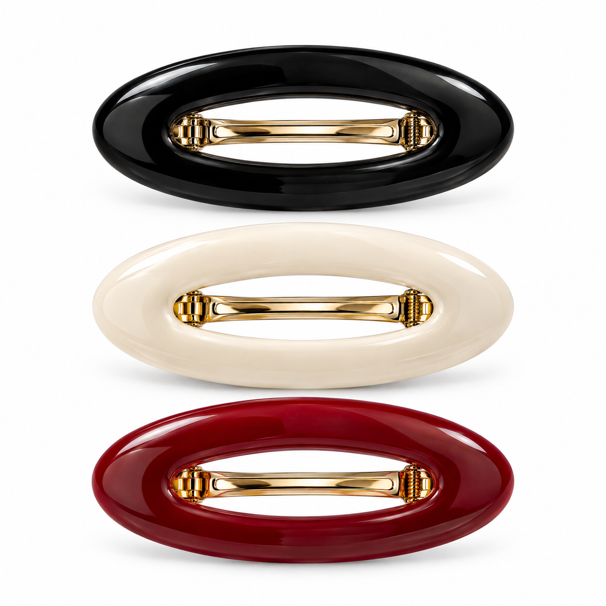 Avelnoris™ Polished Oval Barrette Set