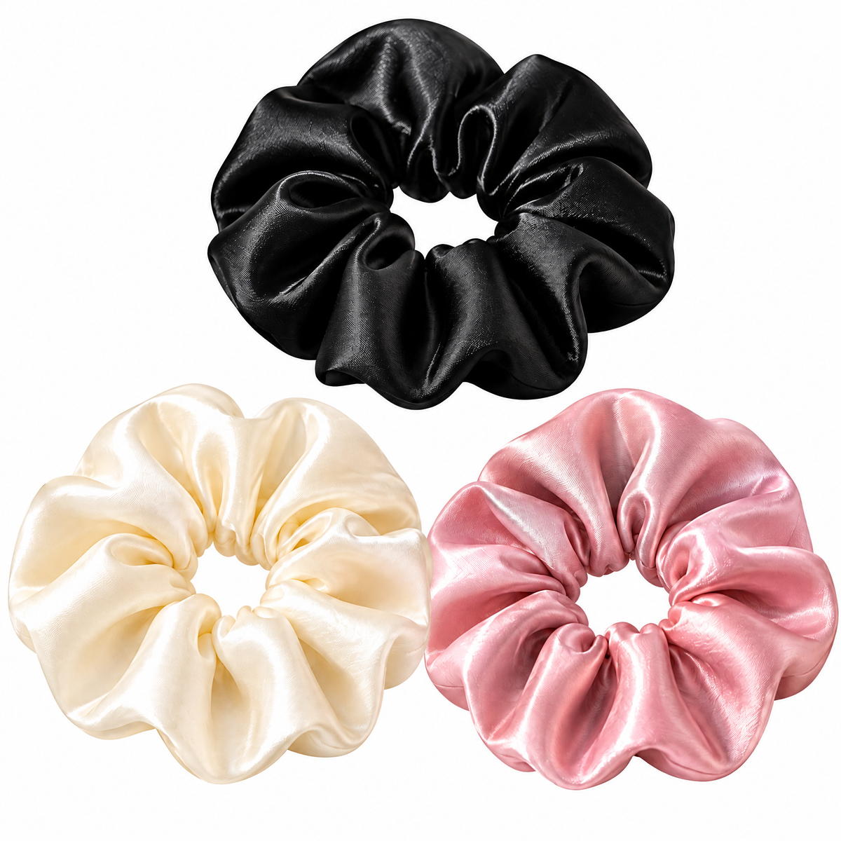 Avelnoris™ Classic Satin Oversized Scrunchie Set