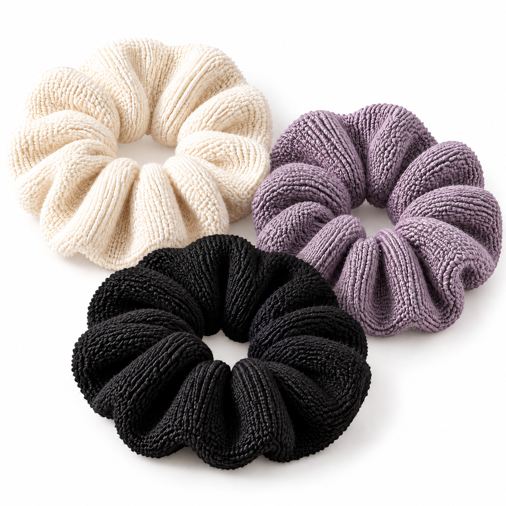 Avelnoris™ Textured Knit Oversized Scrunchie Set
