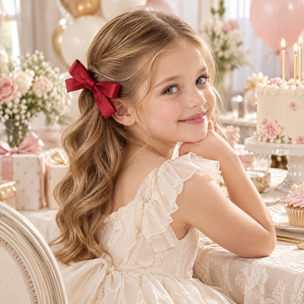 Avelnoris™ Classic Satin Bow Hair Clip Set