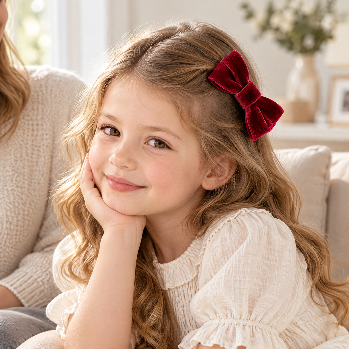 Avelnoris™ Velvet Bow Barrette Set