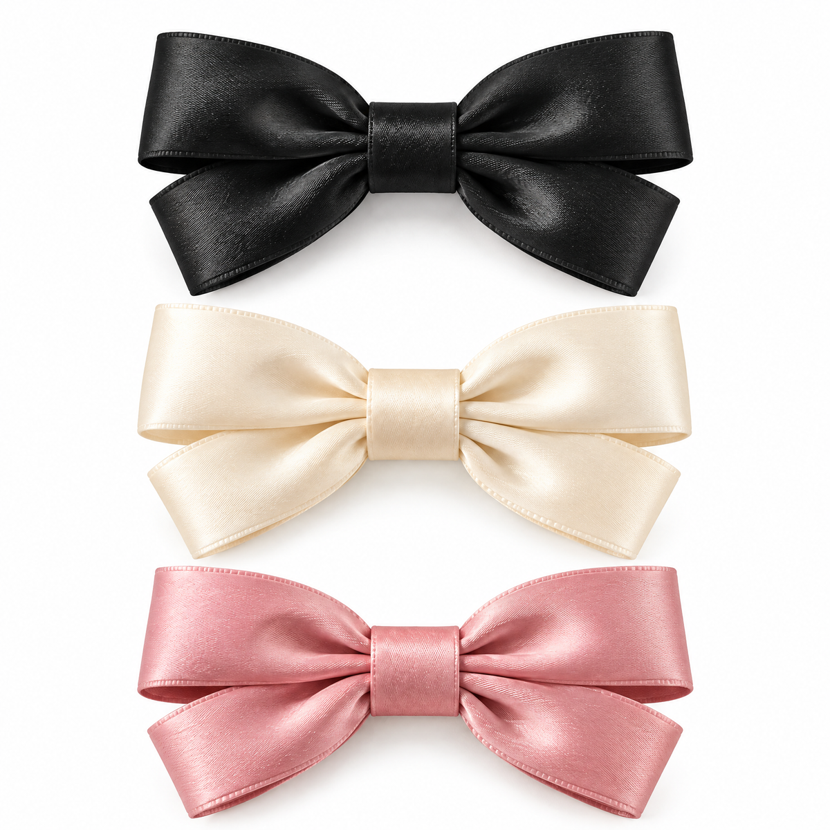 Avelnoris™ Oversized Satin Bow Barrette Set