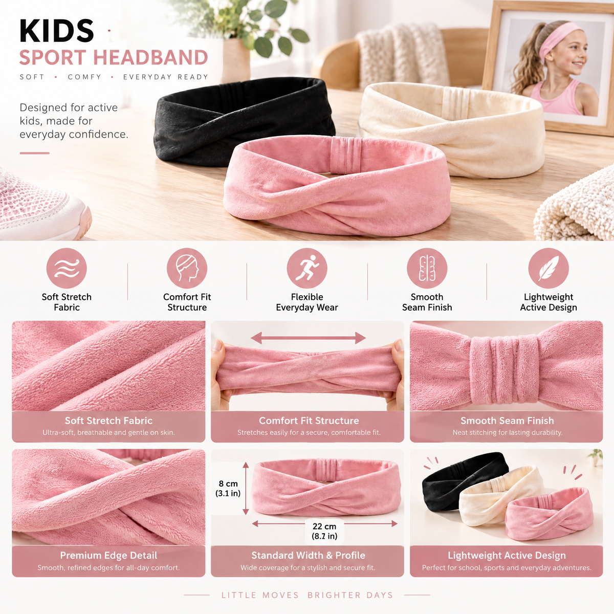 Avelnoris™ Soft Twist Workout Headband Set