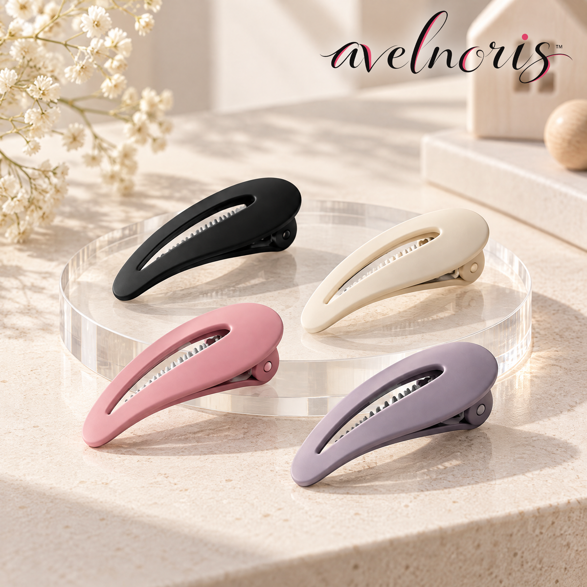 Avelnoris™ Matte Teardrop Snap Clip Set