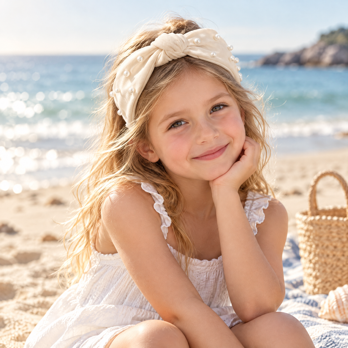 Avelnoris™ Pearl Embellished Knotted Headband Set